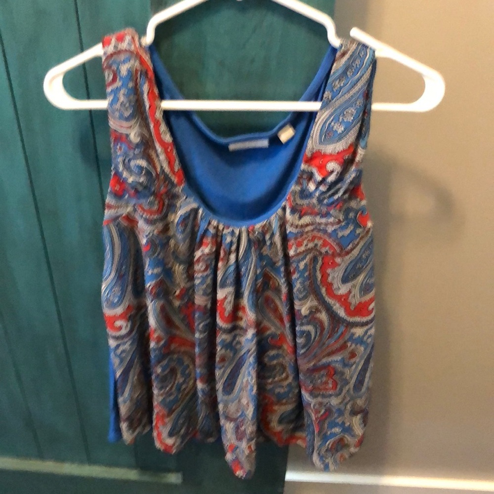 Red, white & blue paisley tank